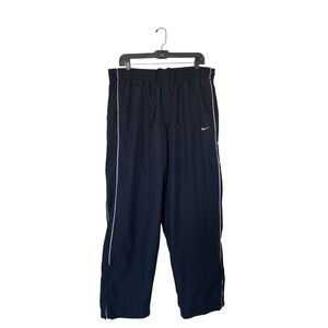Men‎ Vintage XXL Navy White Stripe Track Pants Zippered Ankles Athletic